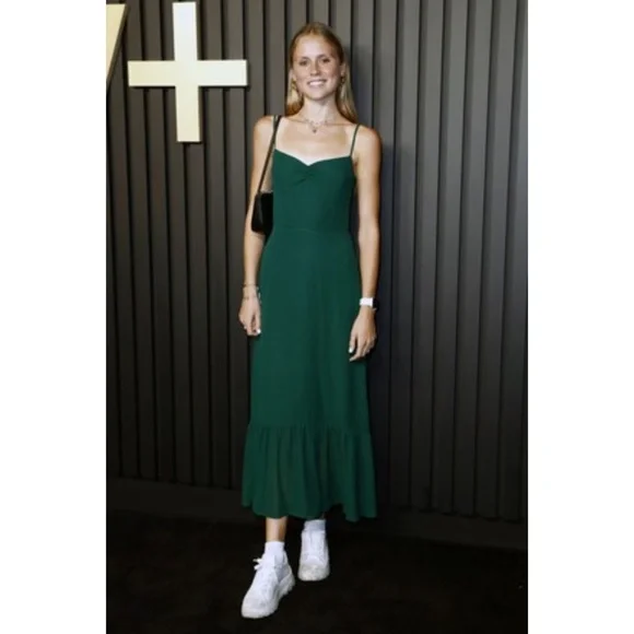 NEW Reformation Emersyn Dress Emerald 2 - Picture 7 of 17